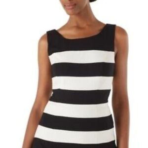 White House Black Market Black and White Striped Sleeveless Top